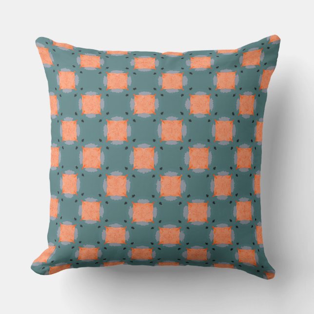 Orange Stitched Patches Kudde (Framsida)