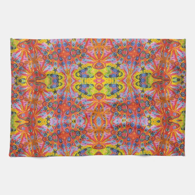 Orange stjärnaö 4 kökshandduk (Horisontell)