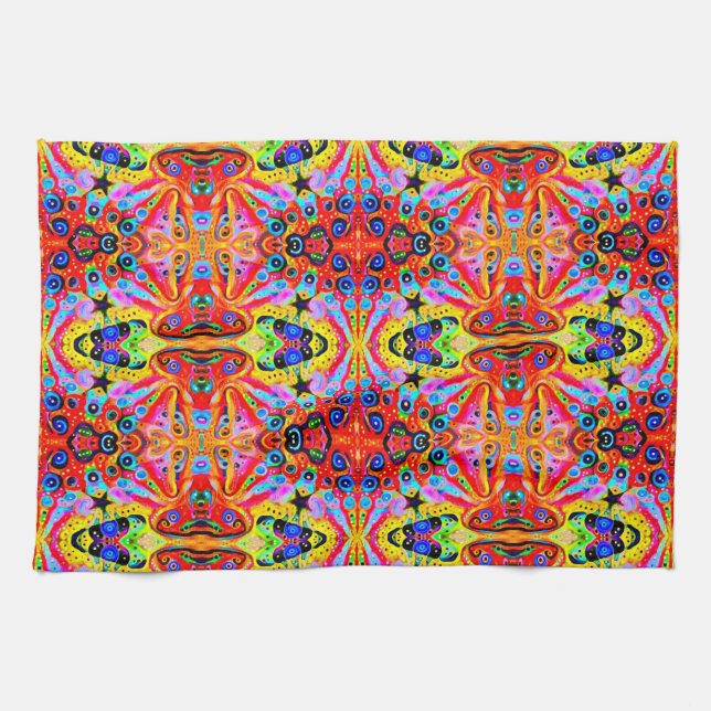 Orange stjärnaö kökshandduk (Horisontell)