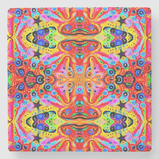 Orange stjärnaö stenunderlägg (Framsidan)