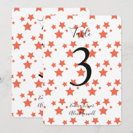 Orange - stjärnor - bakgrund | Bordsnummer-kort Inbjudningar