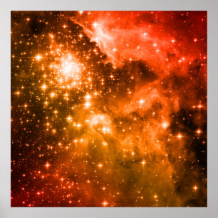 Orange stjärnor poster