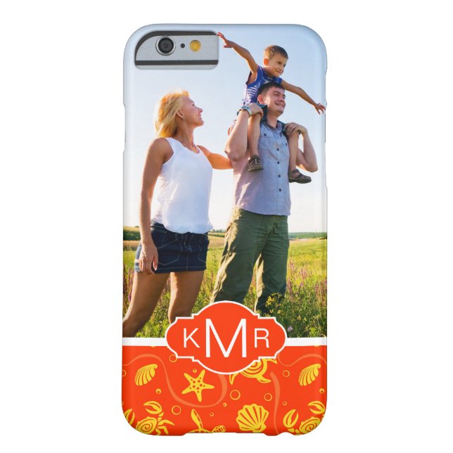 Orange strandmönster för Monogram | Case-Mate iPhone Skal (Baksidan)