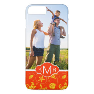Orange strandmönster för Monogram