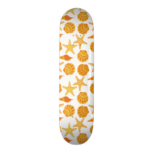 Orange strandsnäckamönster mini skateboard bräda 18,7 cm