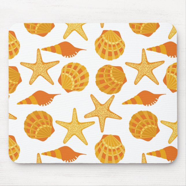 Orange strandsnäckamönster musmatta (Framsidan)