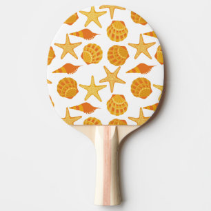 Orange strandsnäckamönster pingisracket