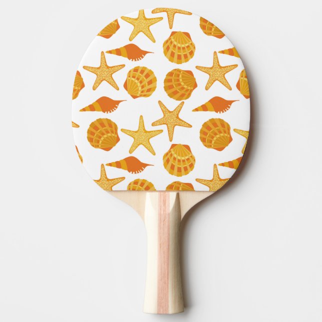 Orange strandsnäckamönster pingisracket (Framsidan)