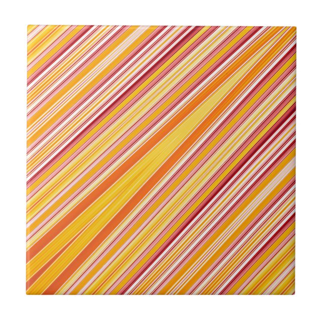 Orange strimmor mönster kakelplatta (Framsidan)