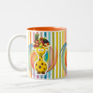 Orange Stripe Giraffe Fruit  Mugg