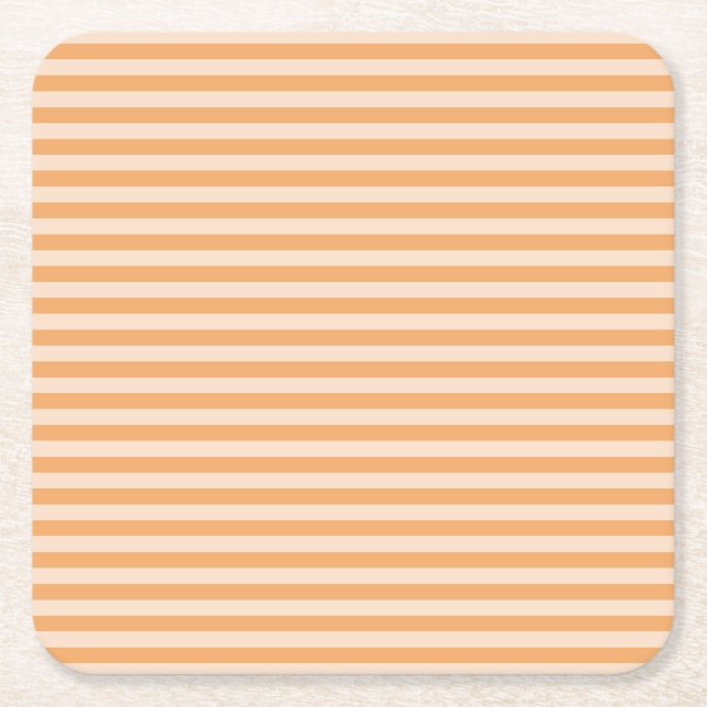 Orange Stripes Underlägg Papper Kvadrat (Framsidan)