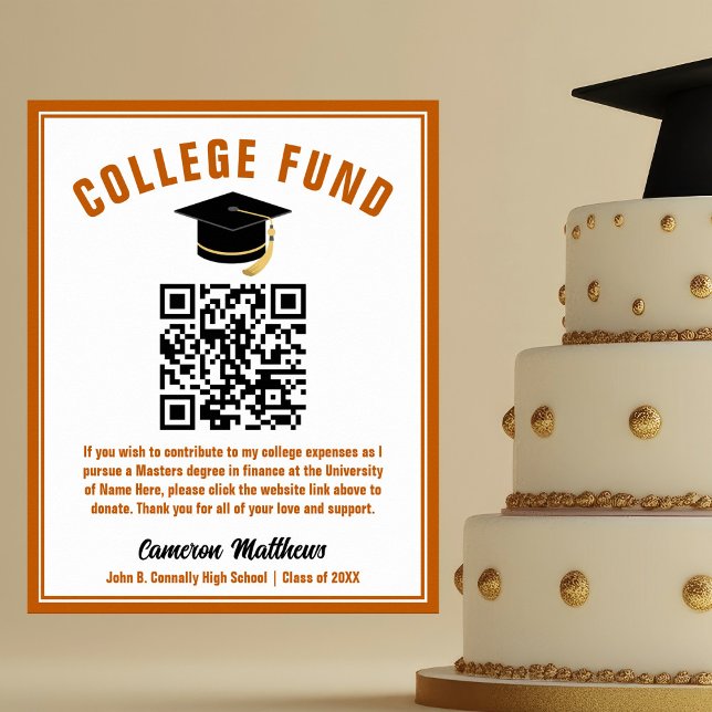 Orange Student College Fund QR-kod Poster (Skapare uppladdad)