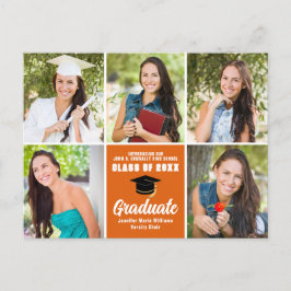 Orange Student Photo Collage Modern Studenten Vykort
