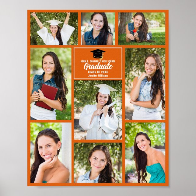 Orange Student Photo Collage Studentfest Poster (Framsidan)