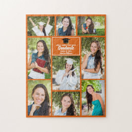 Orange Student Senior Photo Collage Studenten Pussel