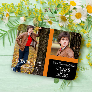 Orange Student Simple Two Photos Studenten Magnet