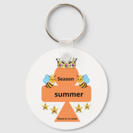 "Orange Summer with Golden Krona and Sweet Bees" Nyckelring