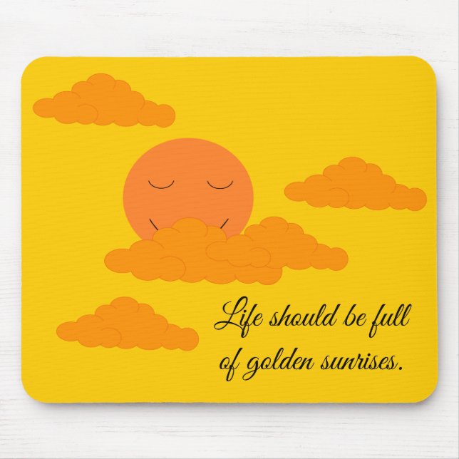 Orange Sun and Golden Sunrise Mouse Pad Musmatta (Framsidan)
