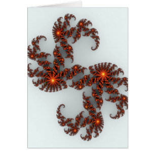 Orange Sunburst Fractal Hälsningskort