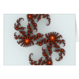 Orange Sunburst Fractal Hälsningskort