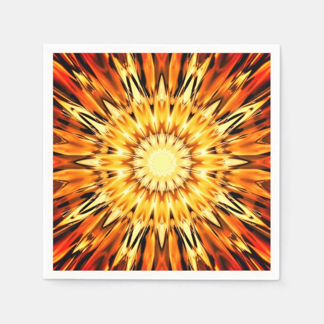 Orange Sunburst Pappersservett (Framsidan)