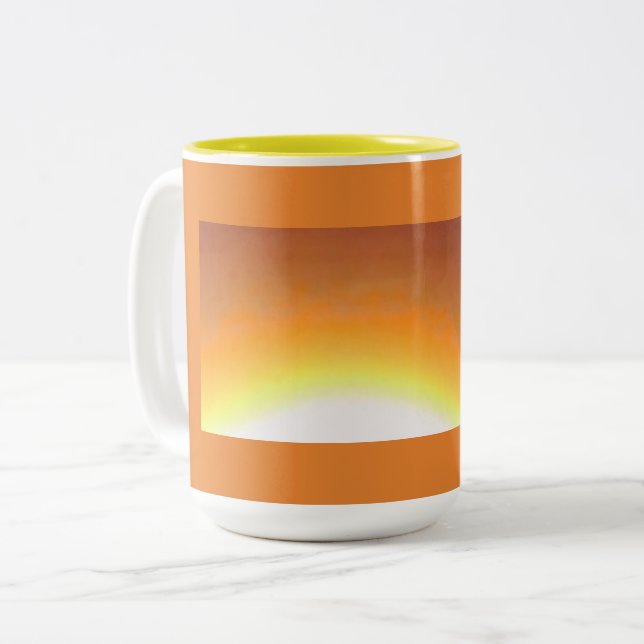Orange Sunburst Två-Tonad Mugg (Framsida vänster)