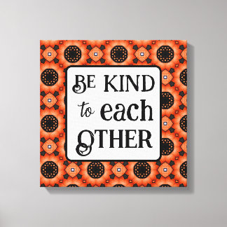 Orange Sunflower BE KIND Canvastryck