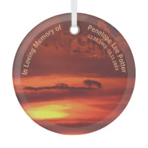 Orange Sunrise Memorial Keepsak Suncatcher