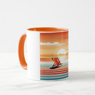 Orange Sunset Beach Mug - Vibrant Coastal Design Mugg