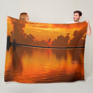 ORANGE SUNSET FLEECEFILT