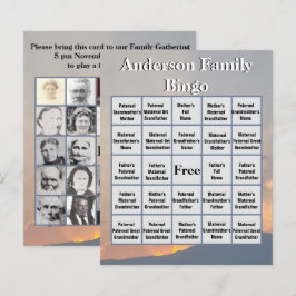 Orange Sunset Mountain Photo Family Bingo