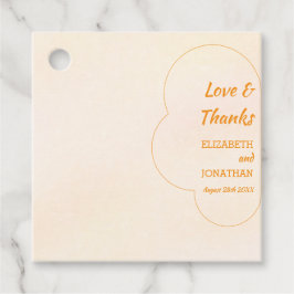 Orange Sunset Wedding Gåvor Etiketter
