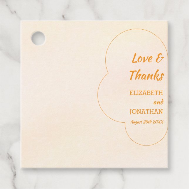 Orange Sunset Wedding Gåvor Etiketter (Framsida)