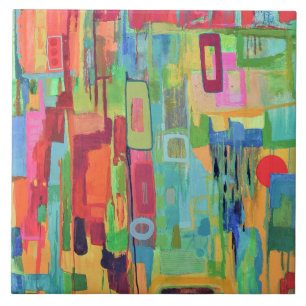 Orange Sunshine 6 x 6 keramiskt plattor Kakelplatta