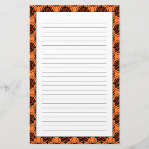 Orange Suzani Mönster Brevpapper
