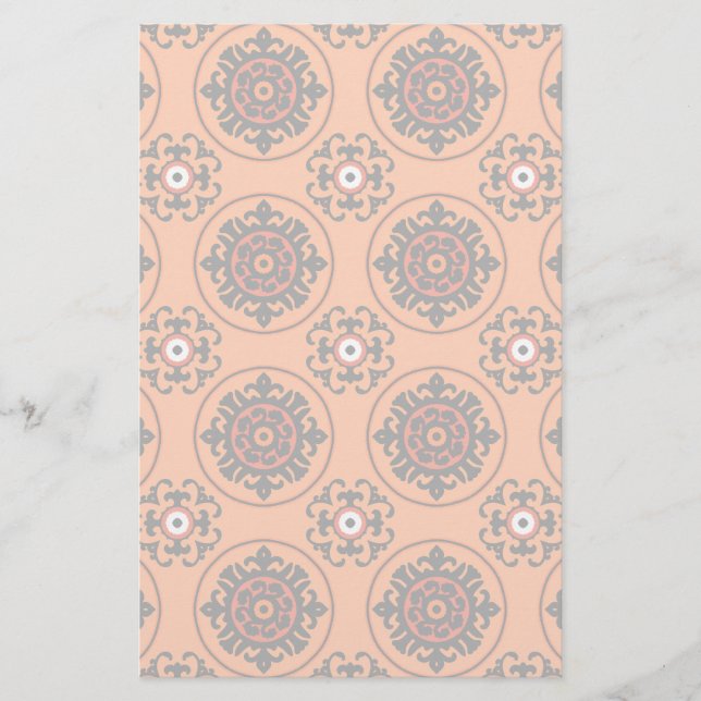 Orange Suzani Mönster Brevpapper (Framsida)