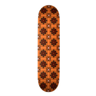 Orange Suzani mönster Mini Skateboard Bräda 18,5 Cm