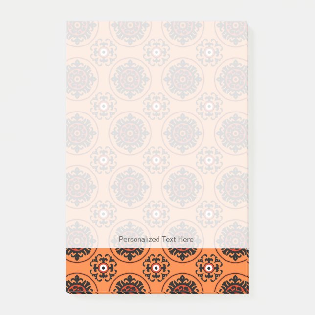 Orange Suzani Mönster Post-it Block (Framsida)
