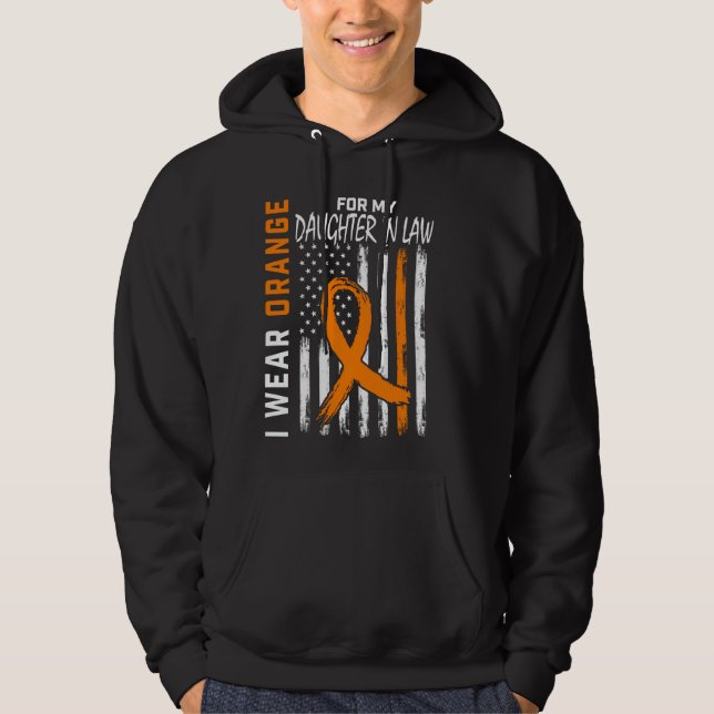Orange Svärdotter Multipel Skleros Medvetenhet Hoodie (Framsida)