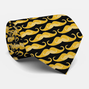 Orange svart bakgrund för mustaschmönster   slips