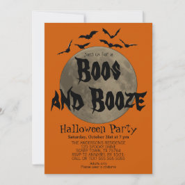 Orange Svart Boos och sprit Halloween-inbjudan Inbjudningar