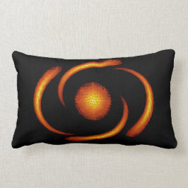 Orange/svart digital konst, Dekorativ kudde
