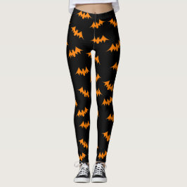 Orange/svart fladdermösskonfettidamasker leggings