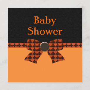 Orange & Svart Fladdermus Baby Shower Inbjudningar