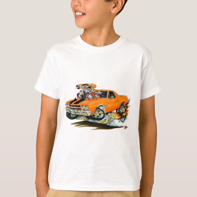 Orange-Svart för El Camino lastbil 1970 Tee Shirt (Framsida)