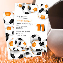 orange Svart fotbollar flickor pojkar födelsedag