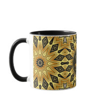 Orange Svart Gult Art Deco Mandala