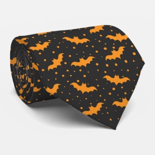 Orange svart Halloween fladdermusmönster Slips