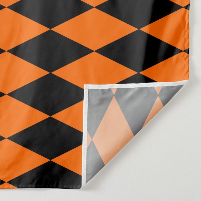 Orange Svart Harlekin Diamanter Rutmönster Design  Tyg (Skapare uppladdad)