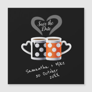 Orange + Svart Kaffe Färg Design Spara Datum